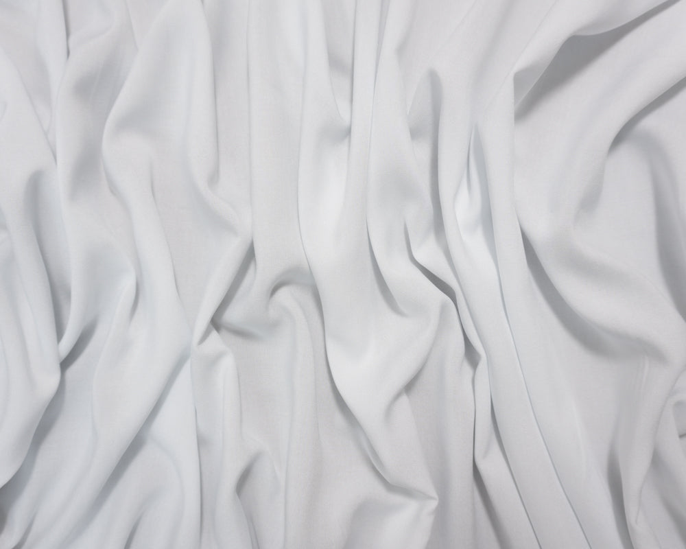 White Rayon Challis Solid Woven Fabric