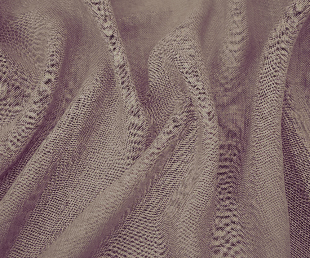 Mauve Purple Washed Semi-Sheer Solid Linen Woven Fabric