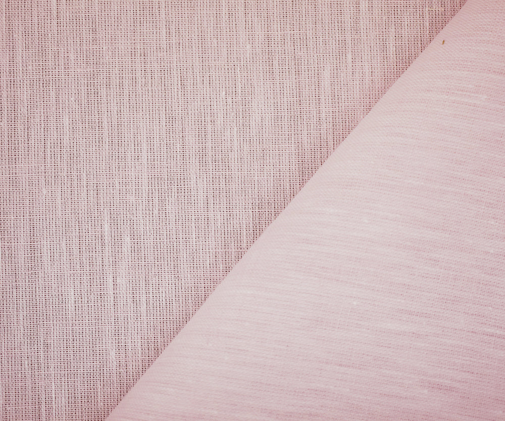 Pastel Pink-White Spence Bryson Texture Slub Irish Linen Chambray Fabric