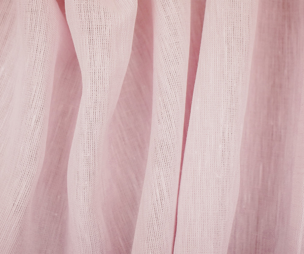 Pastel Pink-White Spence Bryson Texture Slub Irish Linen Chambray Fabric