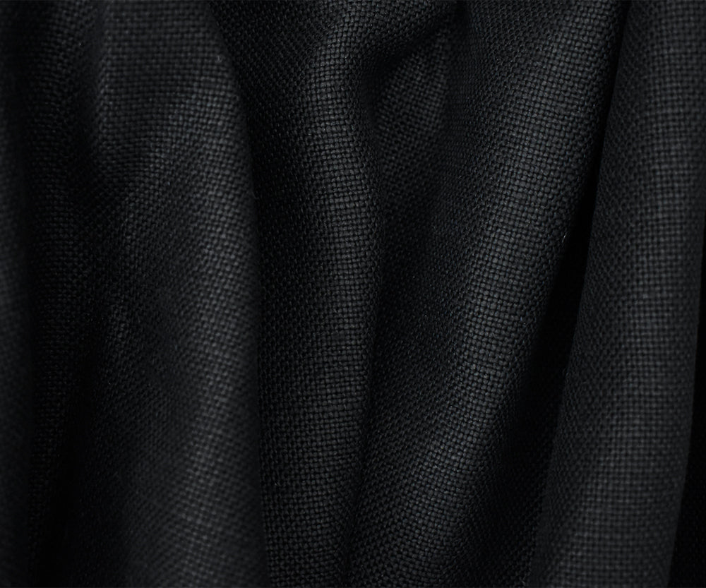 Black Moygashel Solid Woven Irish Linen Home Decorating Fabric