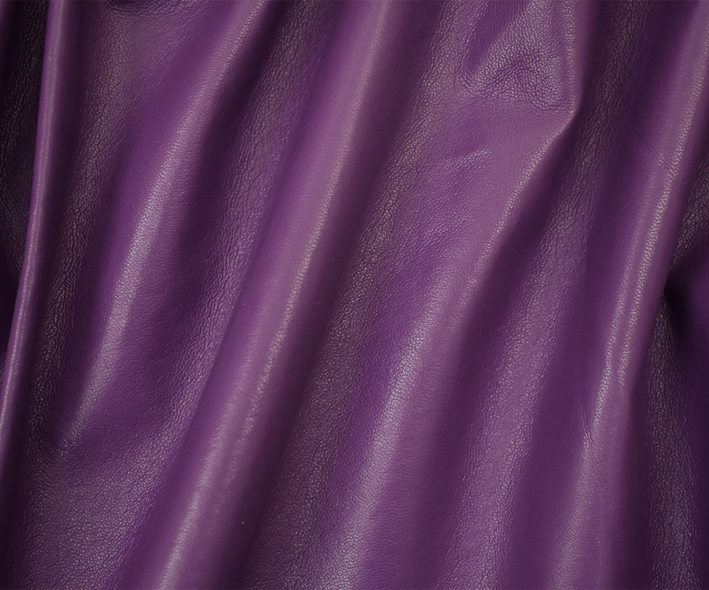 Purple Famous Maker Solid Recycled Leather and Polyurethane Blend Fabric