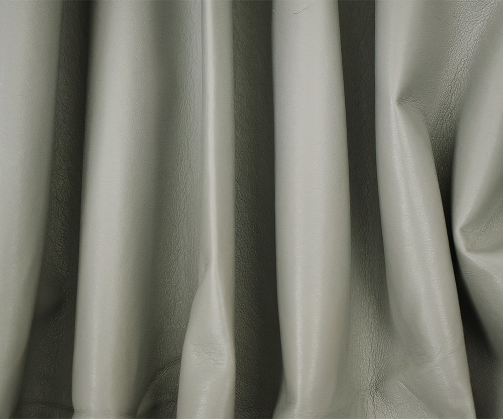 Gray Famous Maker Solid Recycled Leather and Polyurethane Blend Fabric