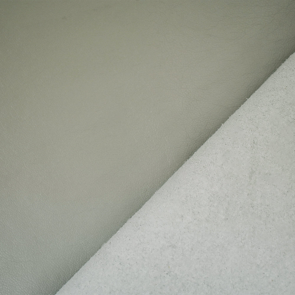 Gray Famous Maker Solid Recycled Leather and Polyurethane Blend Fabric