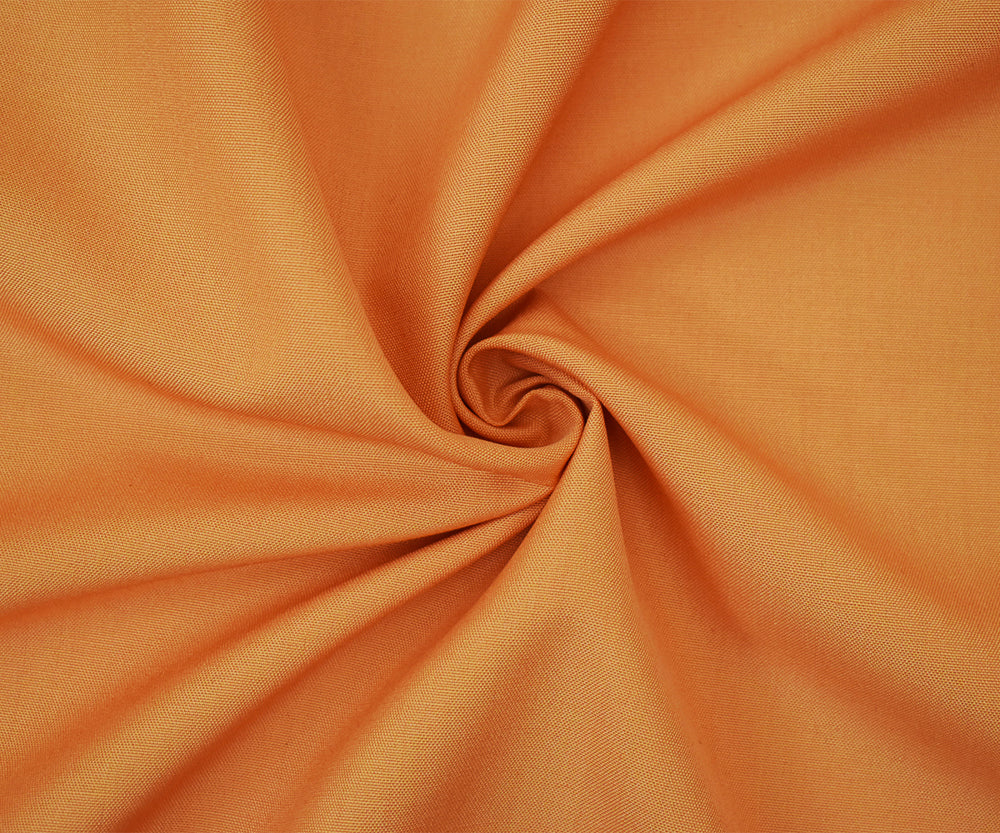 Orange Poly Wool Solid Woven Shirting Fabric