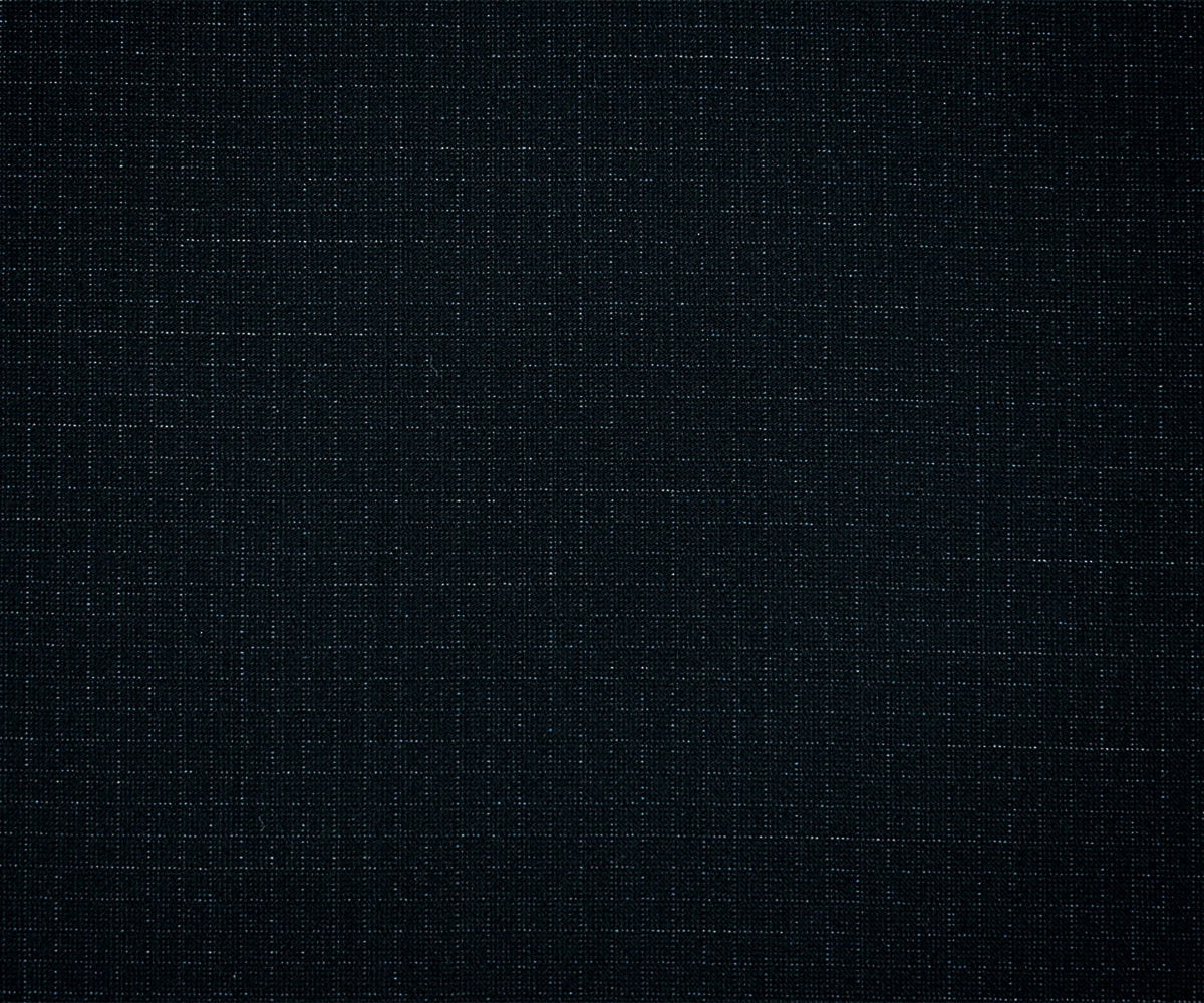 Black-Deep Blue Poly-Wool Stretch Check Grid Shirting Woven Fabric