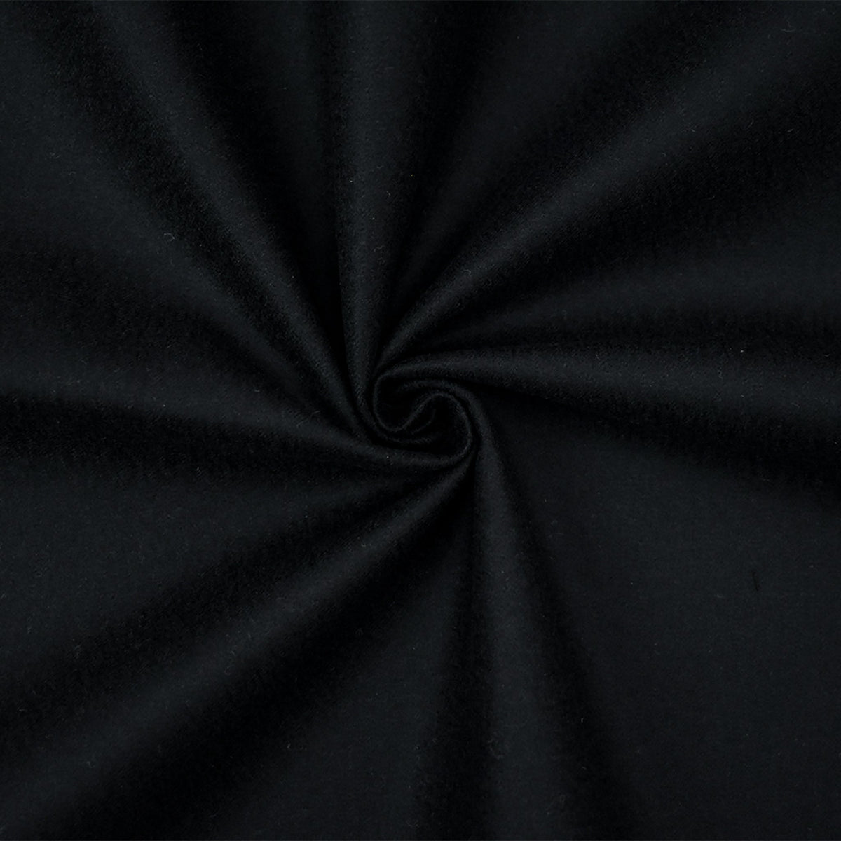 Black Melton Wool Single Sided Brushed Solid Twill Woven Jacketing Fabric