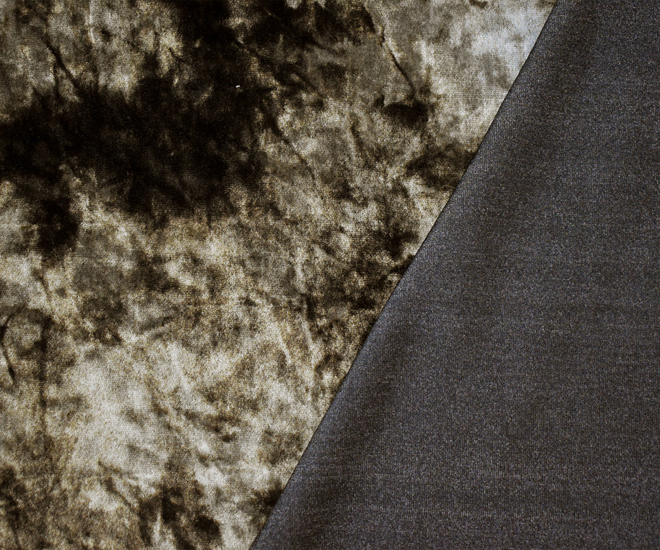 Brown-Beige Poly Blend Famous Designer Tie Dye Velvet Knit Fabric