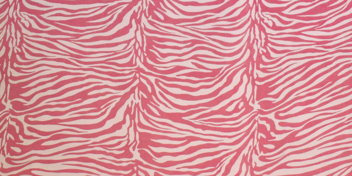 Pink-Pale Gray Zebra Printed Stretch Silk Jersey Knit Fabric