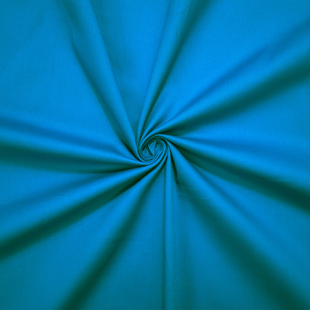 Deep Teal Cotton Solid Stretch Spandex Poplin Woven Fabric