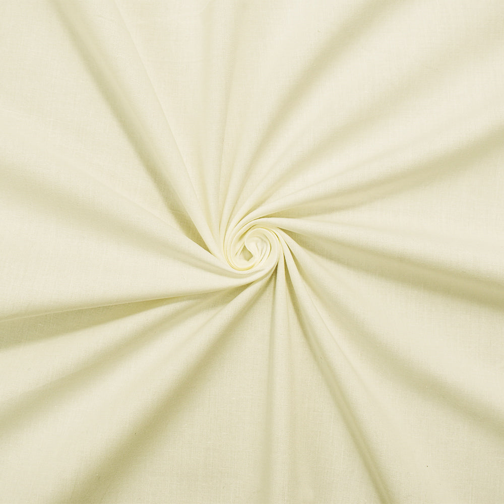 Light Ivory Cotton Solid Stretch Spandex Poplin Woven Fabric
