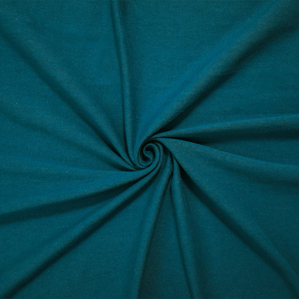 Peacock Blue Solid Cotton Spandex Knit Fabric - 10 oz - Reorderable
