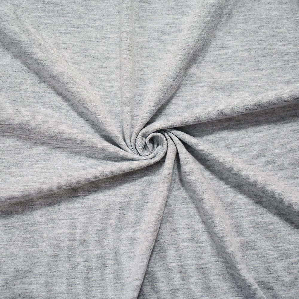 Heather Gray Solid Cotton-Poly Spandex Knit Fabric - 10 oz - Reorderable