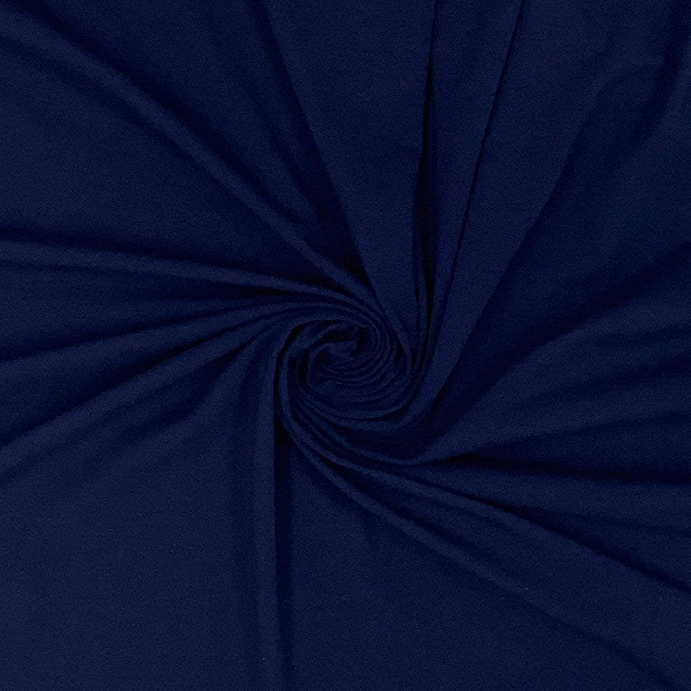 Navy Blue Solid Cotton Spandex Knit Fabric - 10 oz - Reorderable