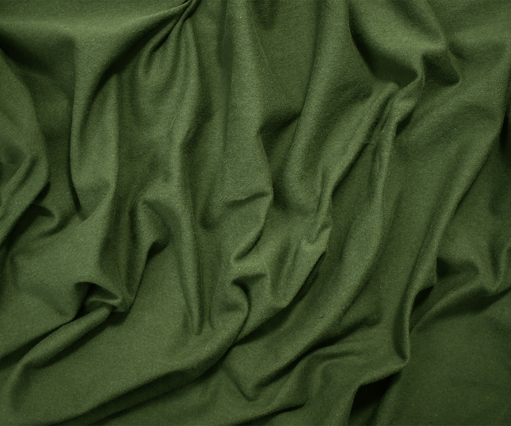 Olive Green Solid Cotton Spandex Knit Fabric - 10 oz - Reorderable