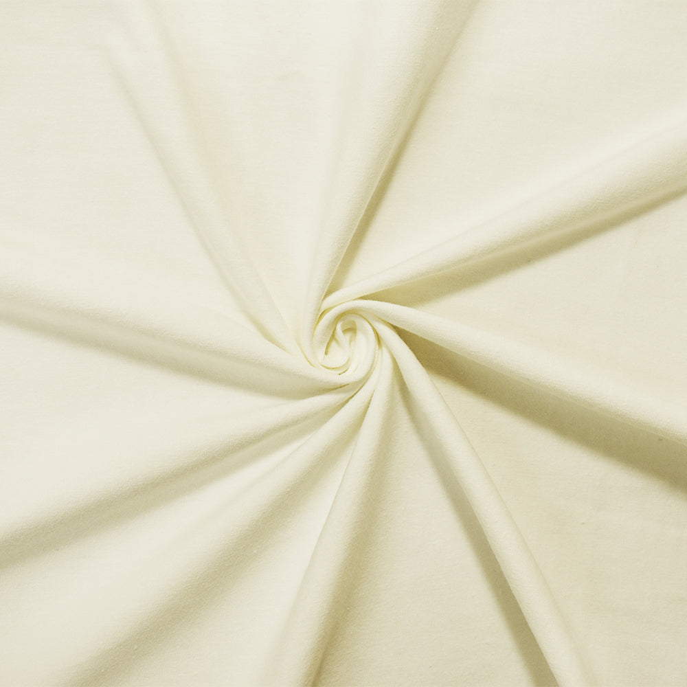 Off White Solid Cotton Spandex Knit Fabric - 12 oz - Reorderable