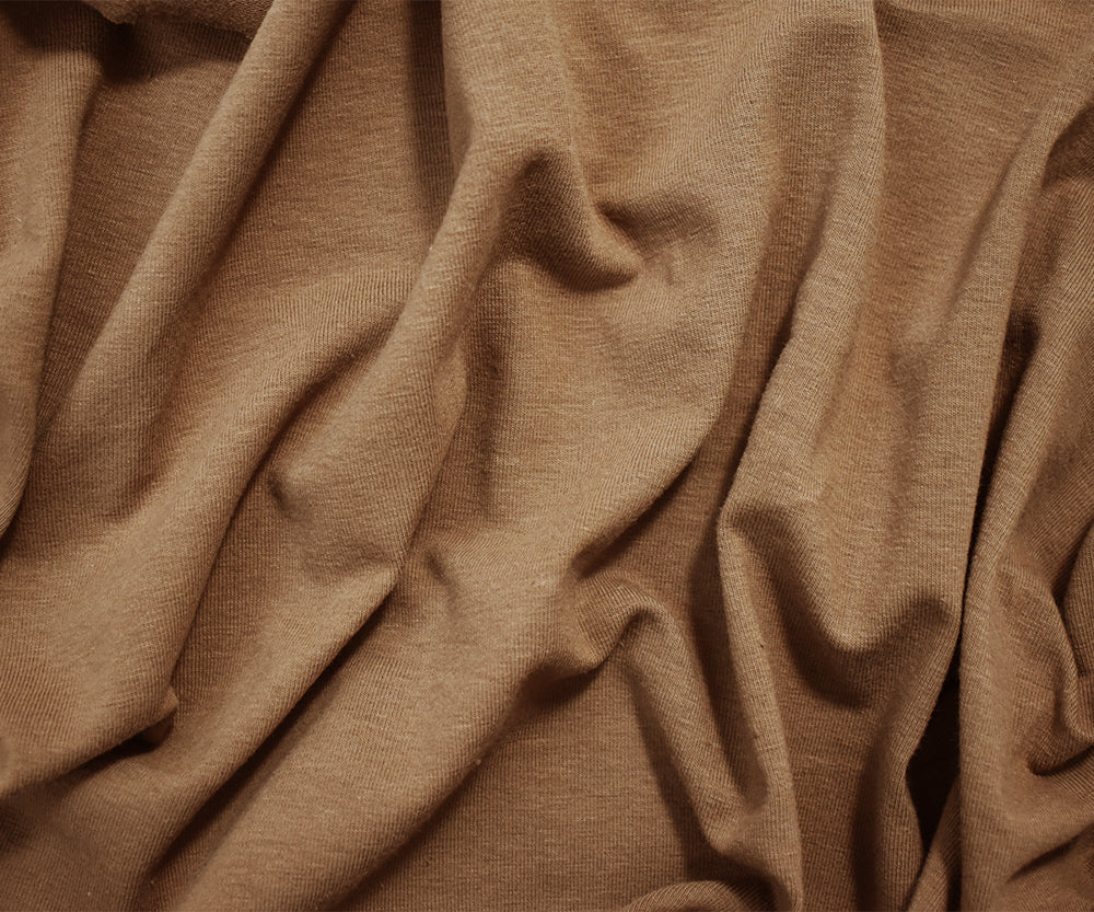Dark Mocha Solid Cotton Spandex Knit Fabric - 10 oz - Reorderable