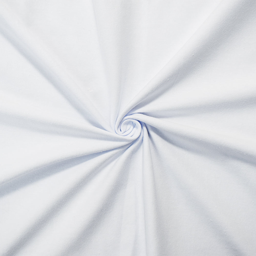 White Solid Cotton Spandex Knit Fabric - 10 oz - Reorderable