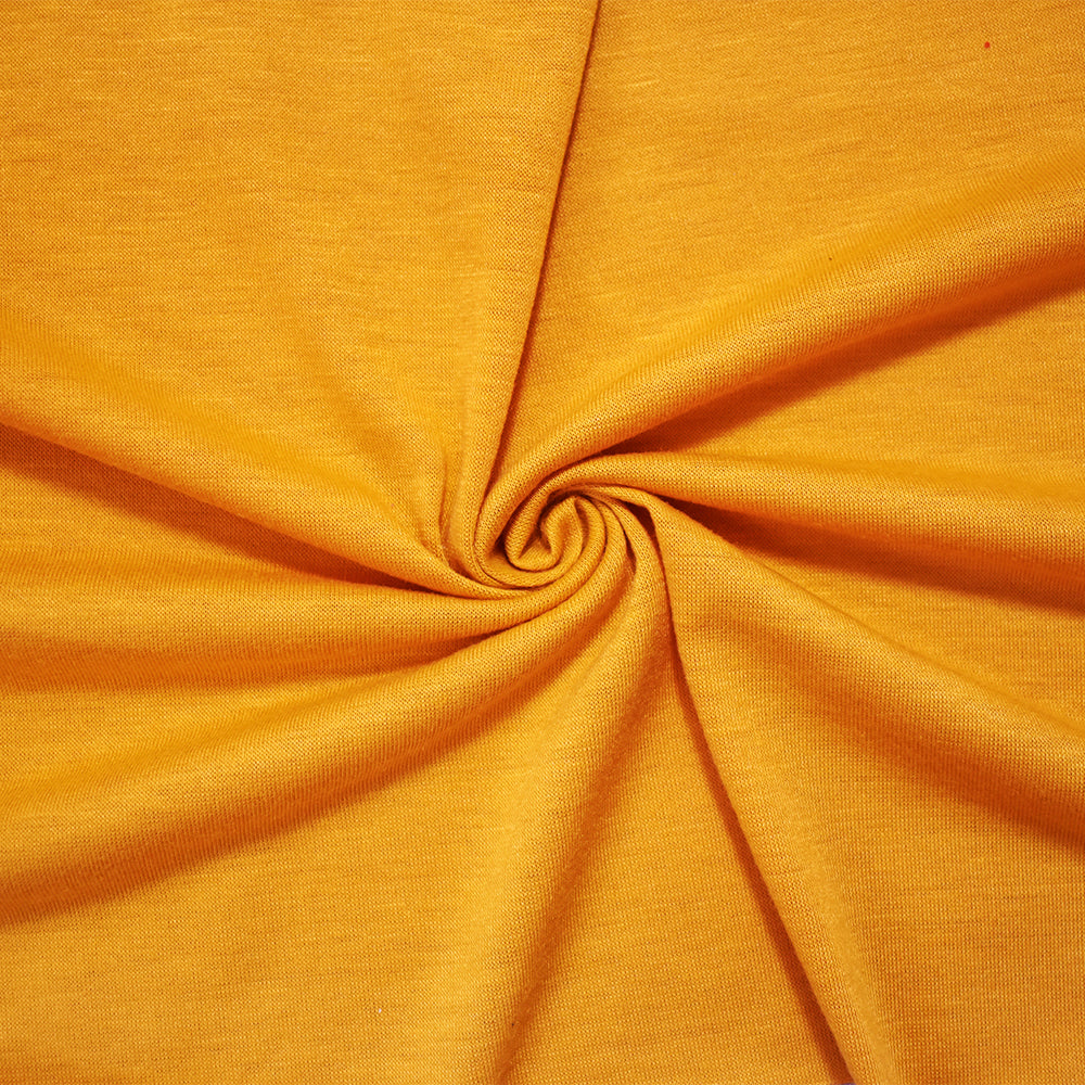 Mustard Yellow Poly Stretch Spandex Slub Jersey Knit Fabric