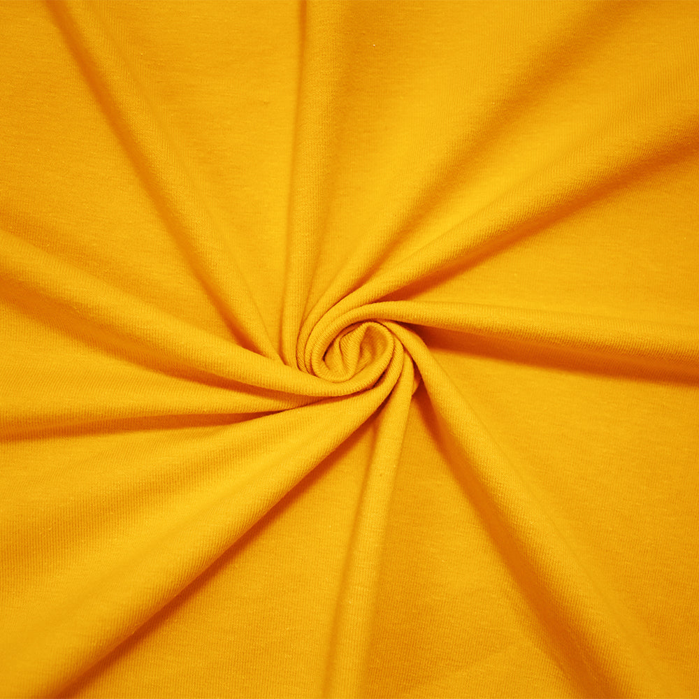 Yellow Cotton Solid Stretch Spandex Jersey Knit Fabric