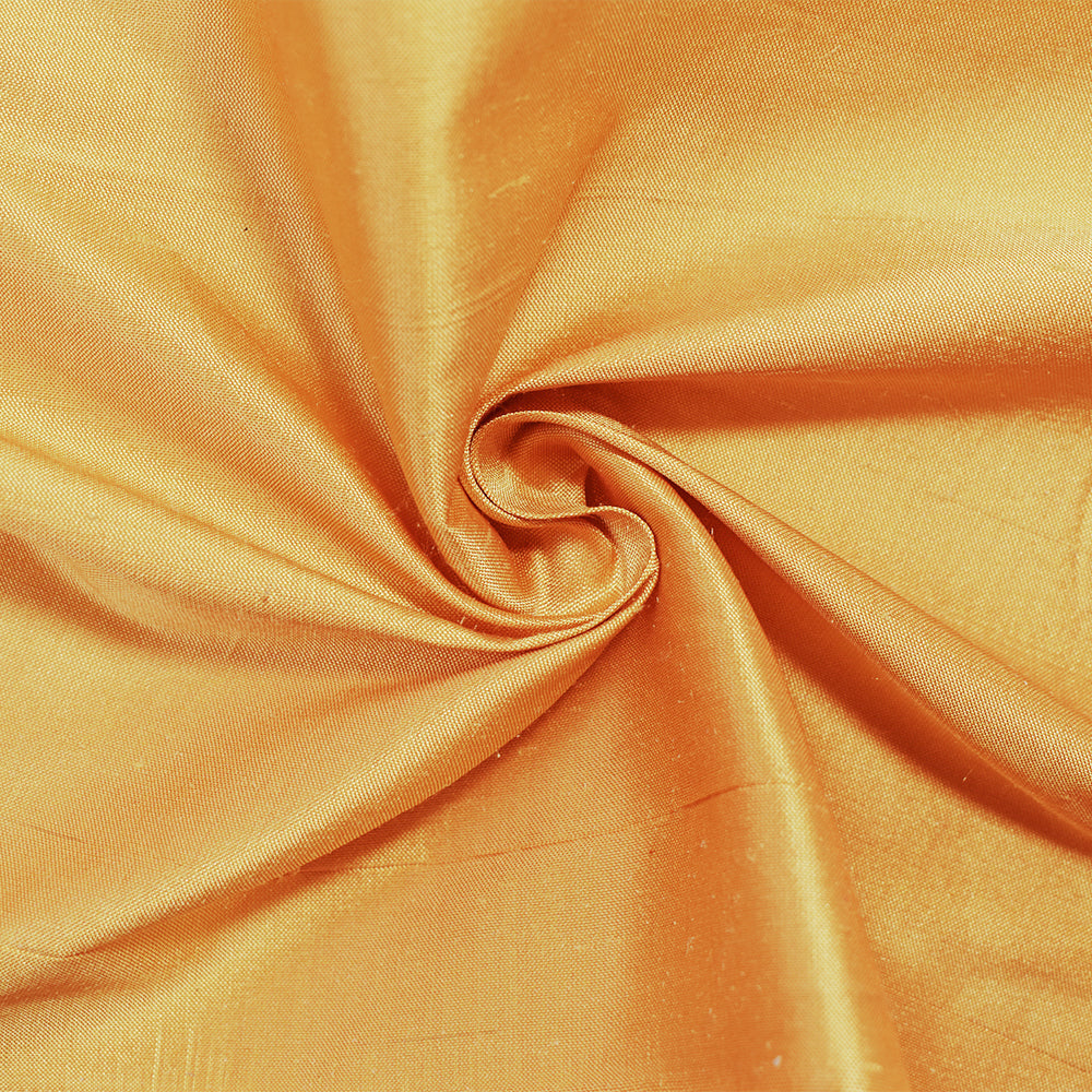 Orange-Yellow-Iridescent Silk Dupioni Woven Fabric