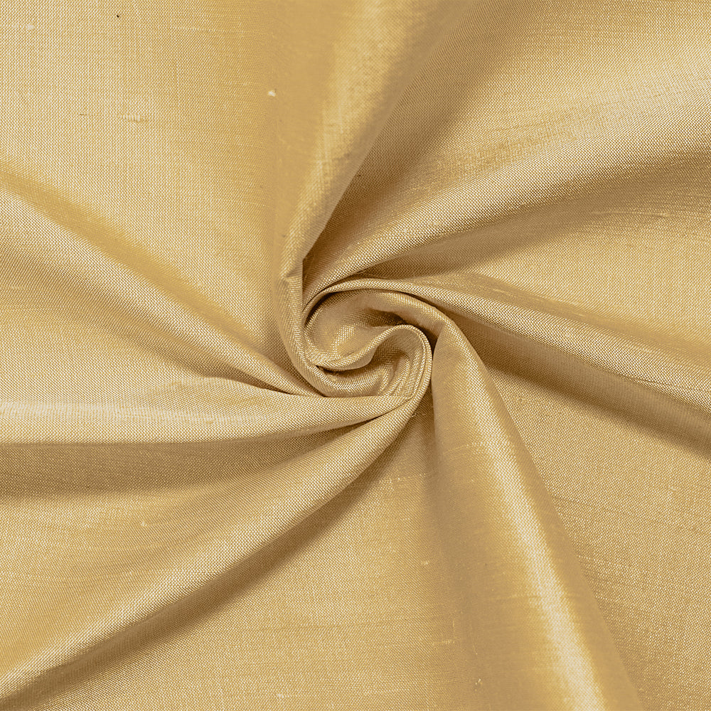 Yellow-White Iridescent Silk Dupioni Woven Fabric