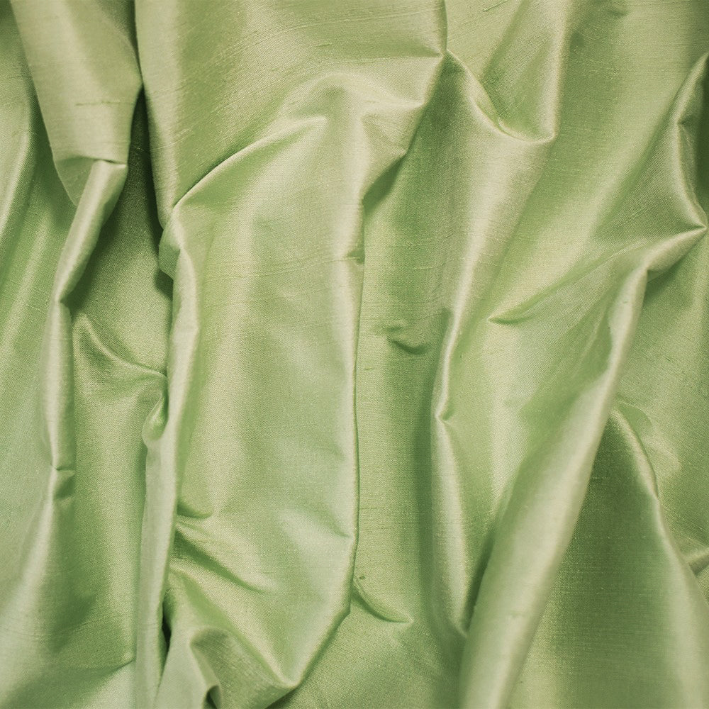Pastel Mint Green Silk Iridescent Dupioni Woven Fabric