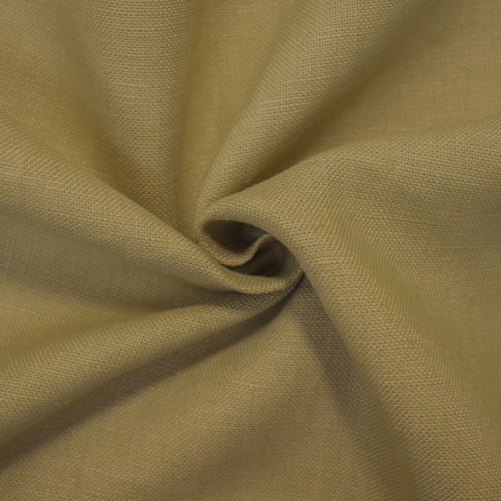 Natural Brown Linen Slub Solid Canvas Woven Fabric