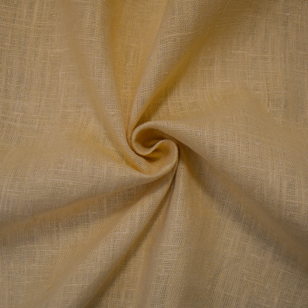 Natural Beige Linen Cross Hatch Slub Solid Woven Fabric