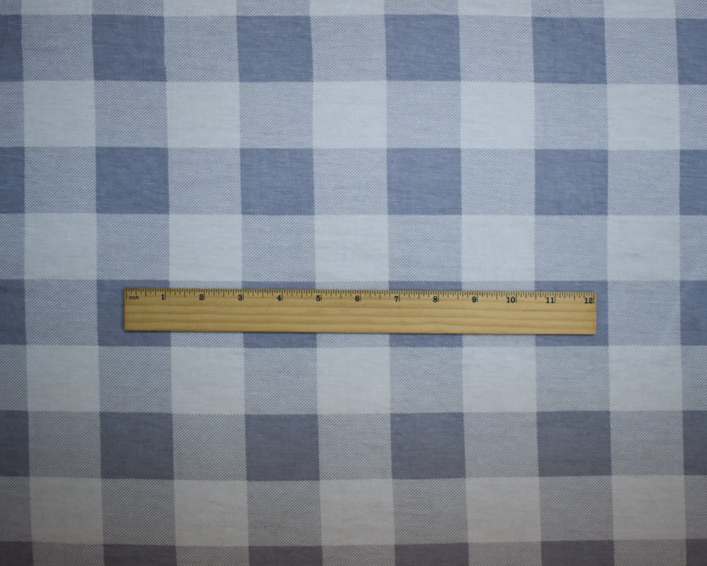 Gray-White Rayon Modal Gingham Printed Stretch Spandex Jersey Knit Fabric