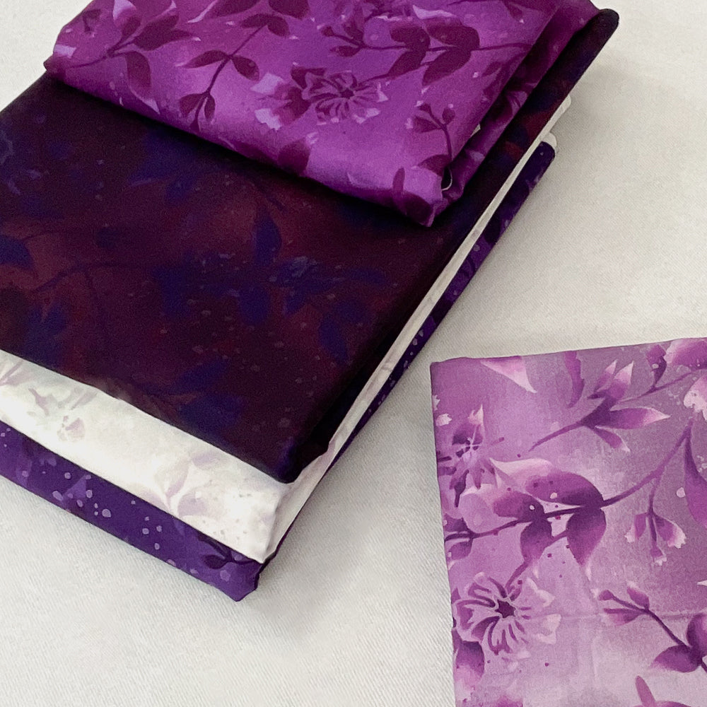 Boundless Coordinated Stash Builder Bundle - Twinkling Stars Purple - various fabrics 9 3/4 yards total does not include pattern