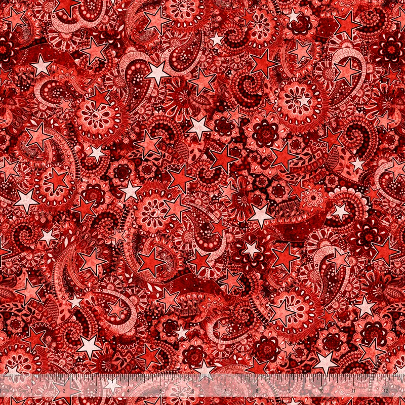 ATXSH Paisley Brick Cotton 44"/45" Fabric Per Yard