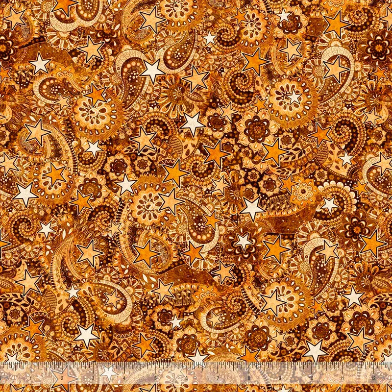 ATXSH Paisley Rust Cotton 44"/45" Fabric Per Yard Quilting Treasures Fabric