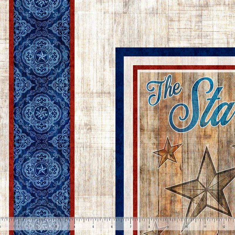 ATXSH Texas Map Panel Cotton 44"/45" Fabric Per Yard