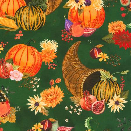 Robert Kaufman Thankful Cornucopia Parsley quilting fabric