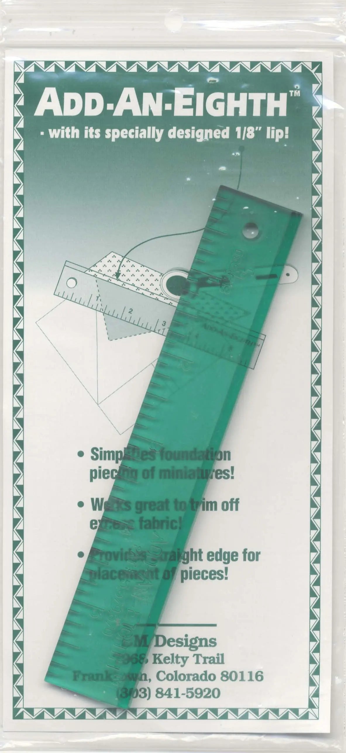 Add An-Eighth Ruler 1in x 6in - Linda's Electric Quilters