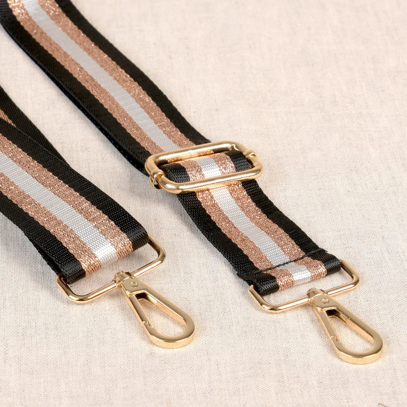 Adjustable Shoulder Strap Black Gold White - Linda's Electric Quilters
