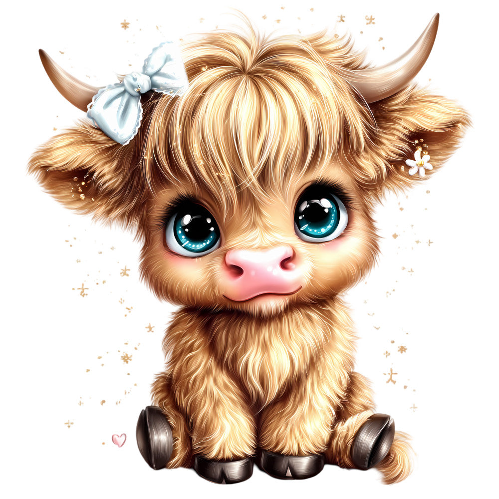 Adorable Highland Cows Fabric Panel 10