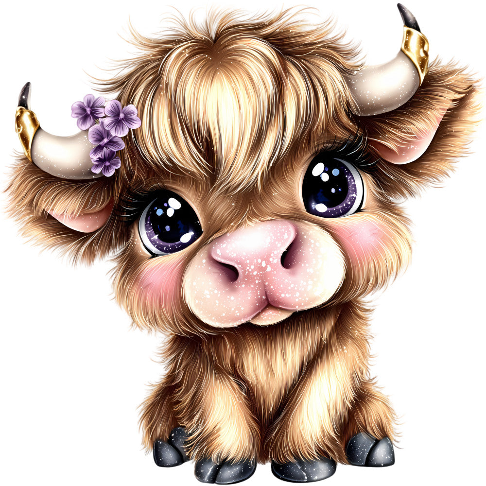 Adorable Highland Cows Fabric Panel 13