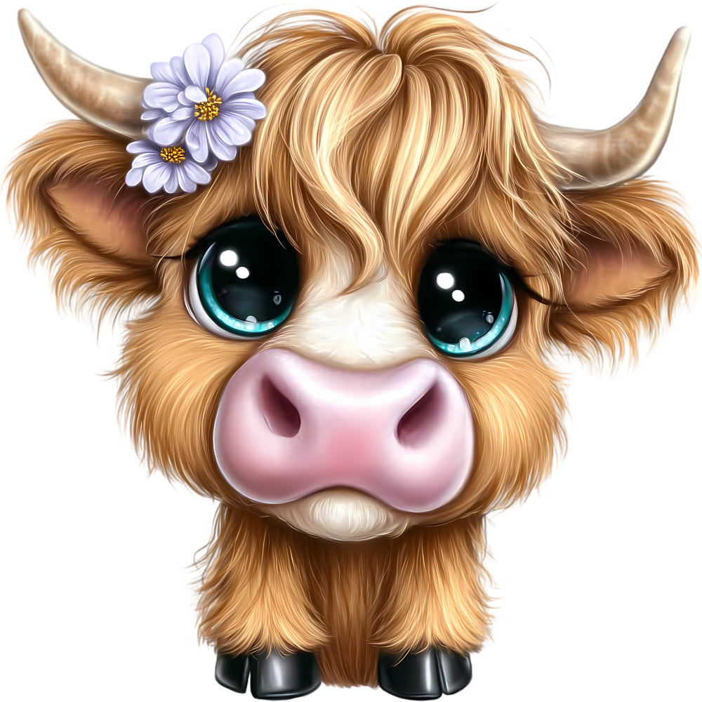 Adorable Highland Cows Fabric Panel 2