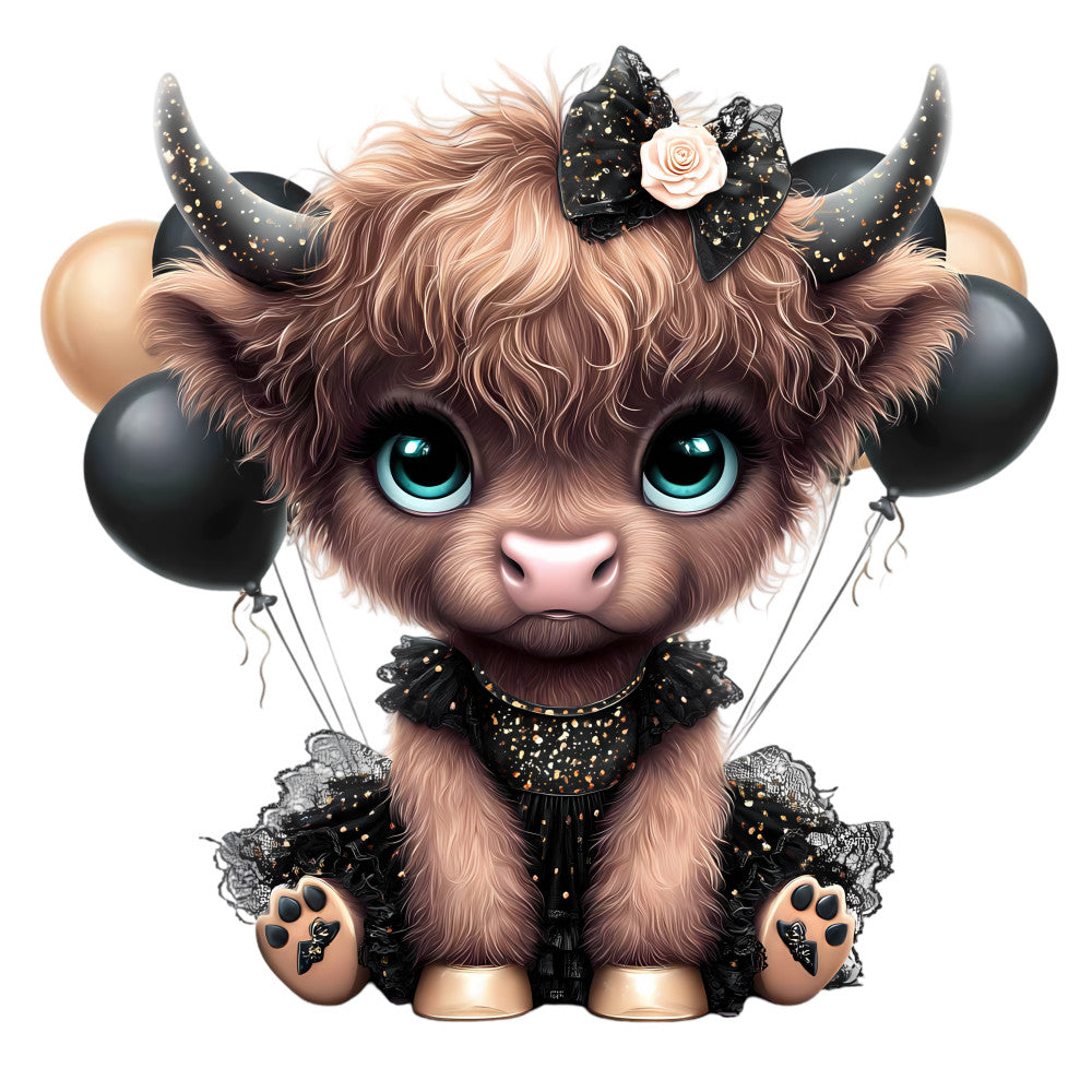 Adorable Highland Cows Fabric Panel 20
