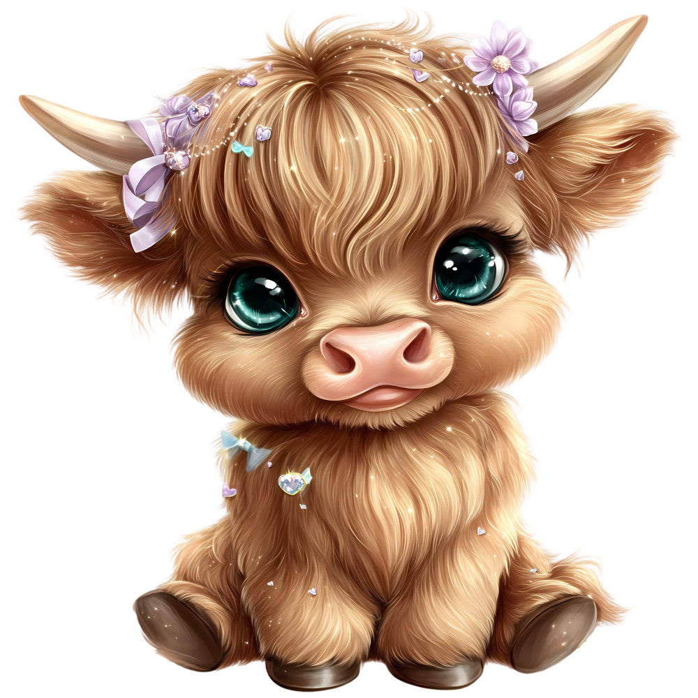 Adorable Highland Cows Fabric Panel 52