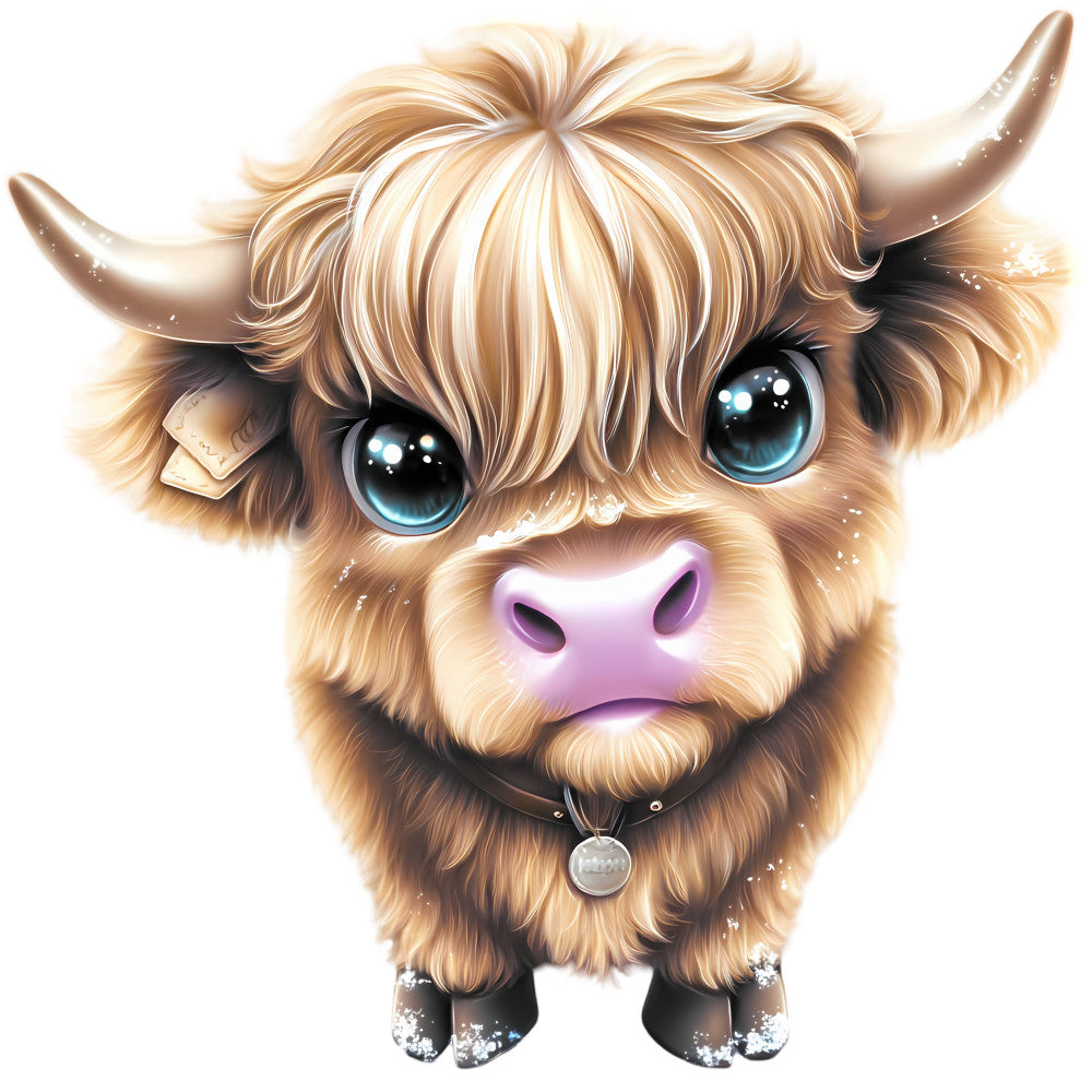 Adorable Highland Cows Fabric Panel 56