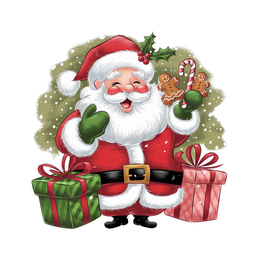 Adorable Santas Fabric Panel 10