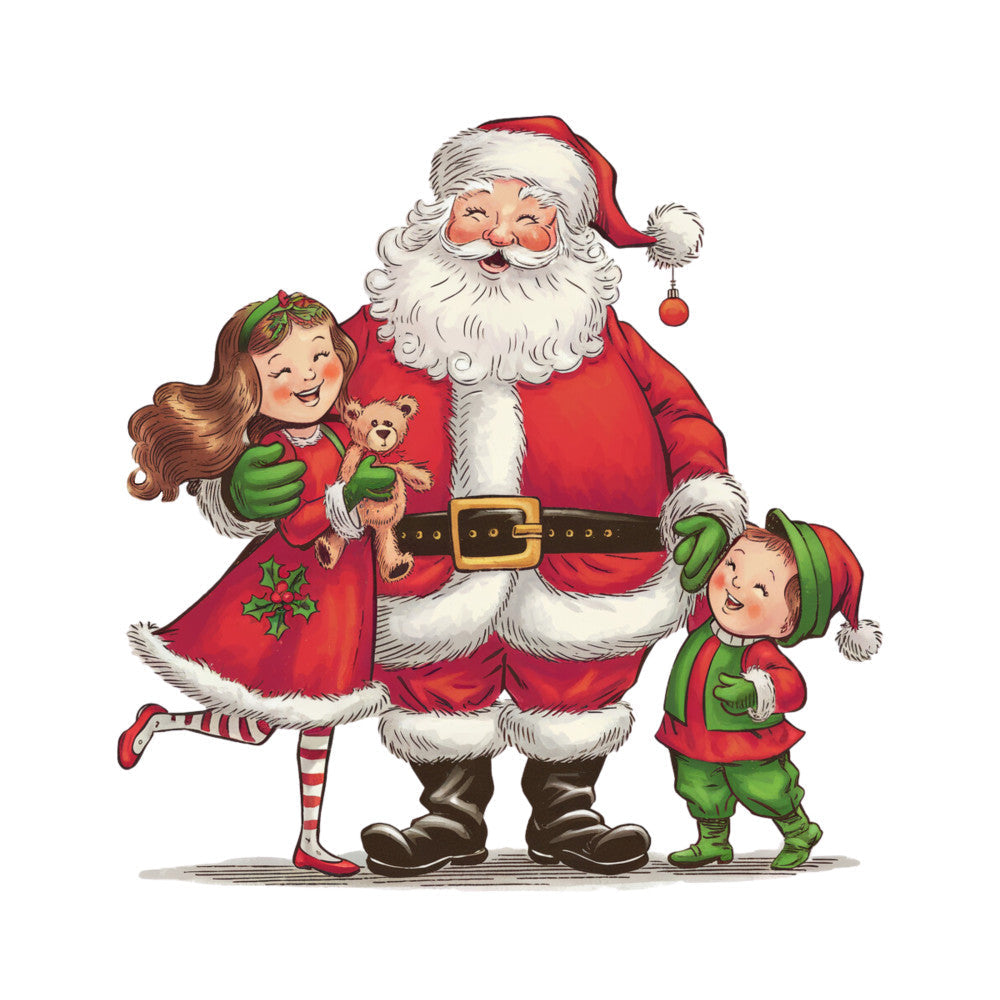 Adorable Santas Fabric Panel 13