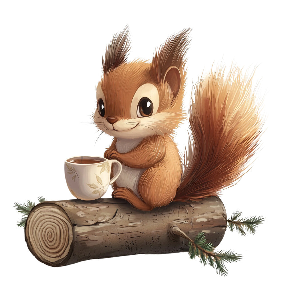 Adorable Squirrels Fabric Panel 18