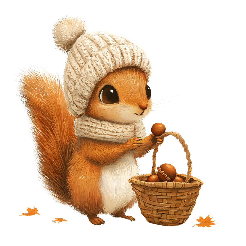 Adorable Squirrels Fabric Panel 3