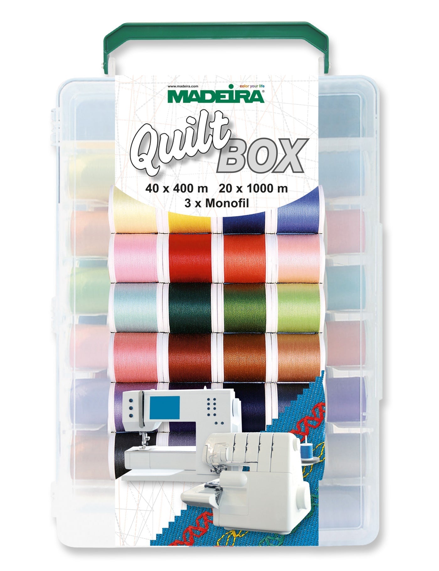 Aerofil 120 โ Quilt Box, 40 440-yard (400m) and 22 1100-yard (1000m) Spools