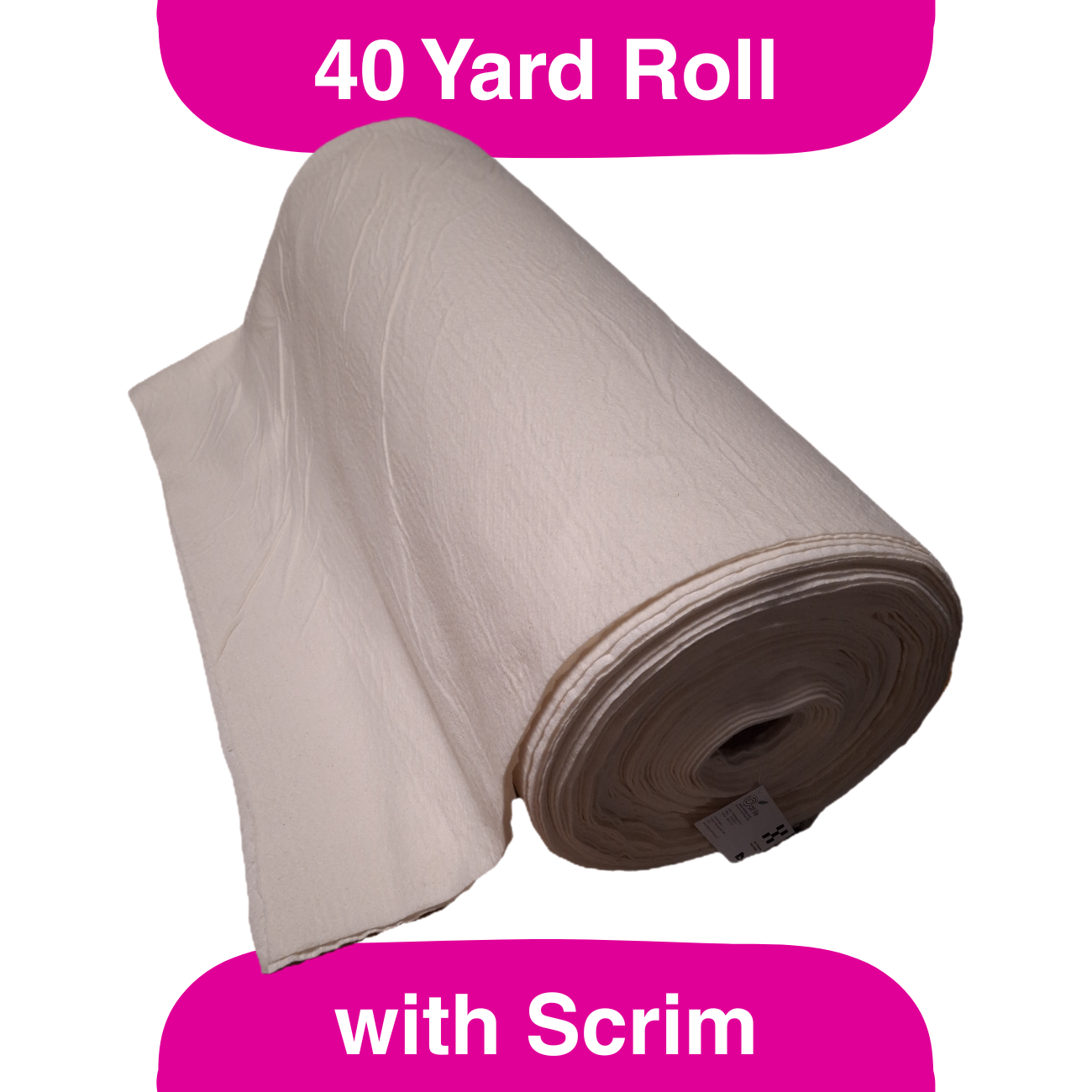 61" Wide Poly/Cotton Blend Batting with Scrim Liner, 40 yards