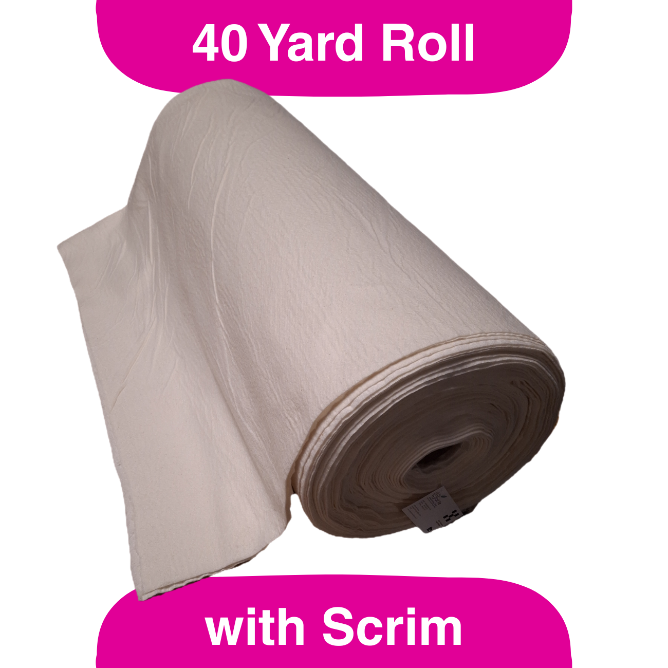 93" Wide Poly/Cotton Blend Batting with Scrim Liner, 40 yards